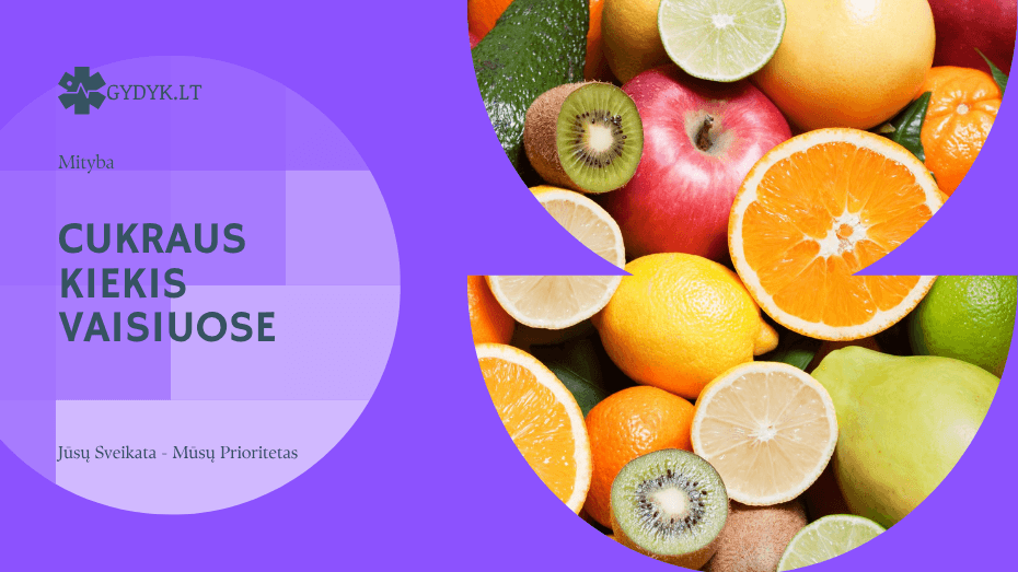 Cukraus kiekis vaisiuose: išsami lentelė nuo mažiausio iki didžiausio