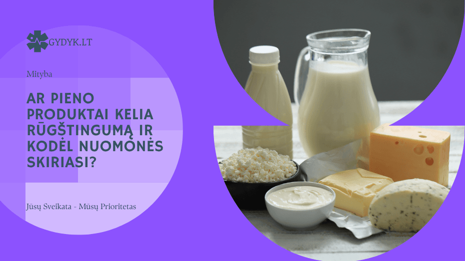 Ar pieno produktai kelia rūgštingumą ir kodėl nuomonės skiriasi?