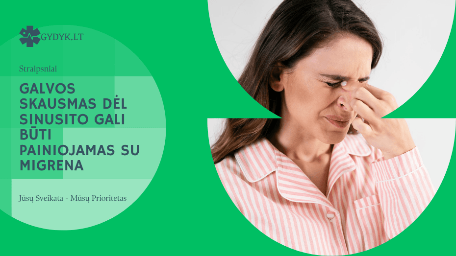 Galvos skausmas dėl sinusito gali būti painiojamas su migrena