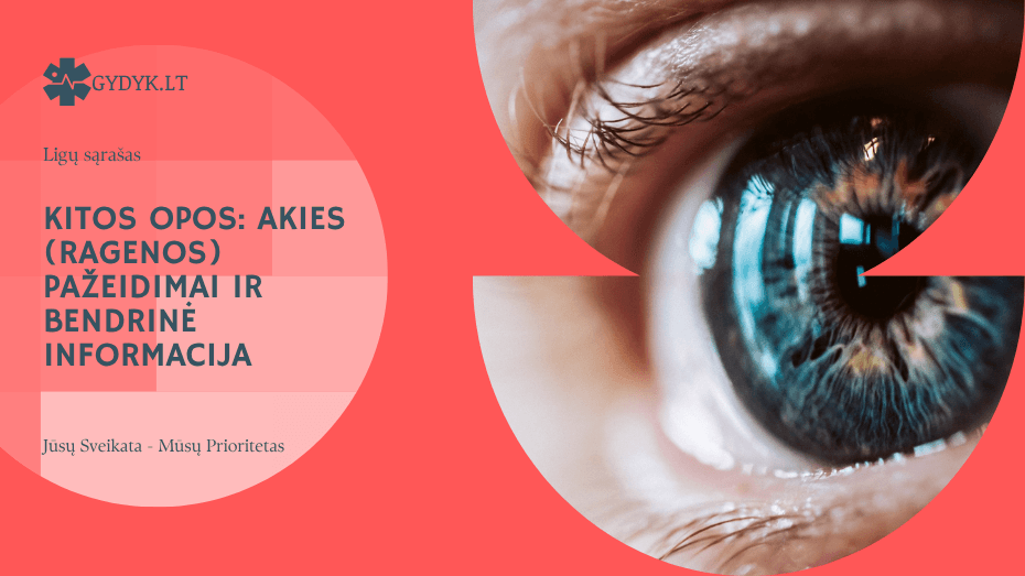 Kitos opos: akies (ragenos) pažeidimai ir bendrinė informacija