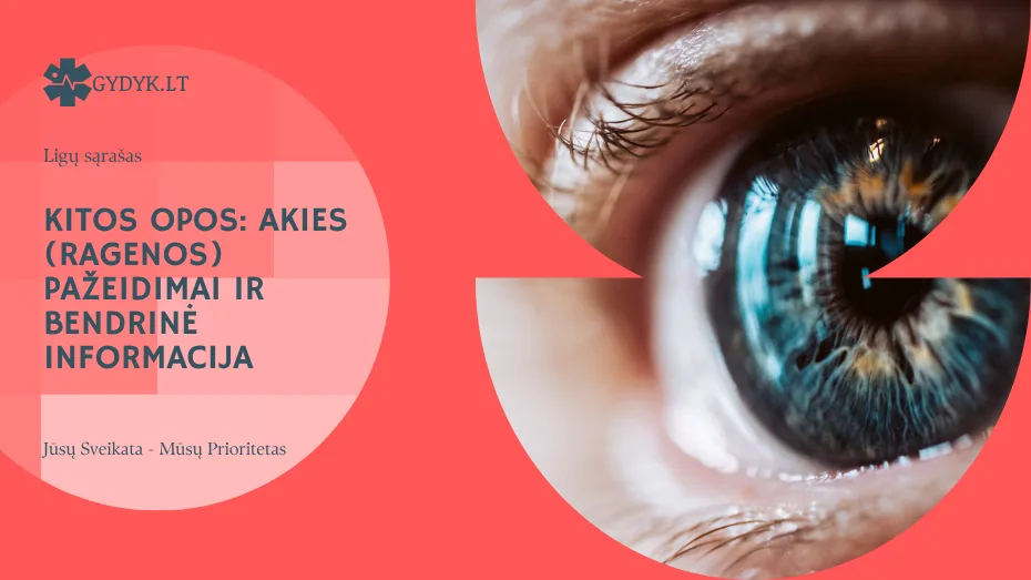 Kitos opos: akies (ragenos) pažeidimai ir bendrinė informacija