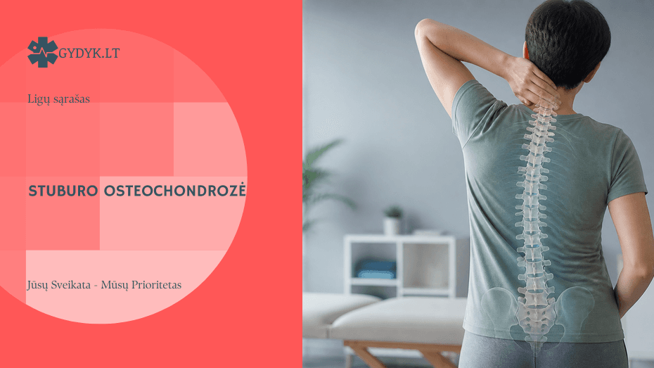 Klinikinė žmogaus stuburo ir nugaros judesio iliustracija